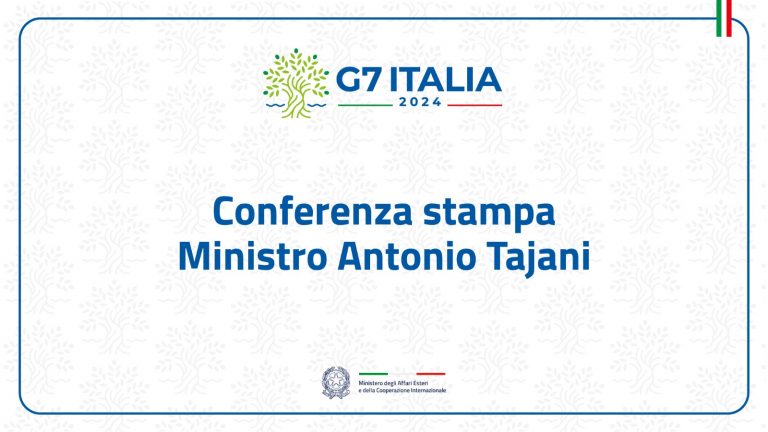 Conferenza stampa del Ministro Antonio Tajani a conclusione della Riunione dei Ministri del Commercio G7