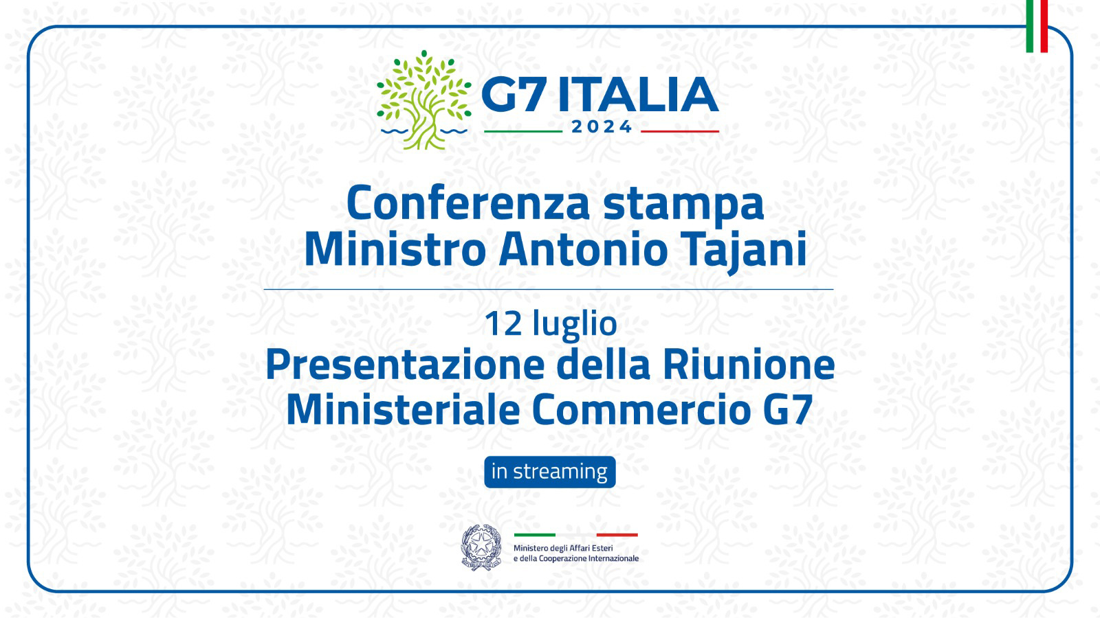 Conferenza stampa di presentazione Ministeriale G7 Commercio