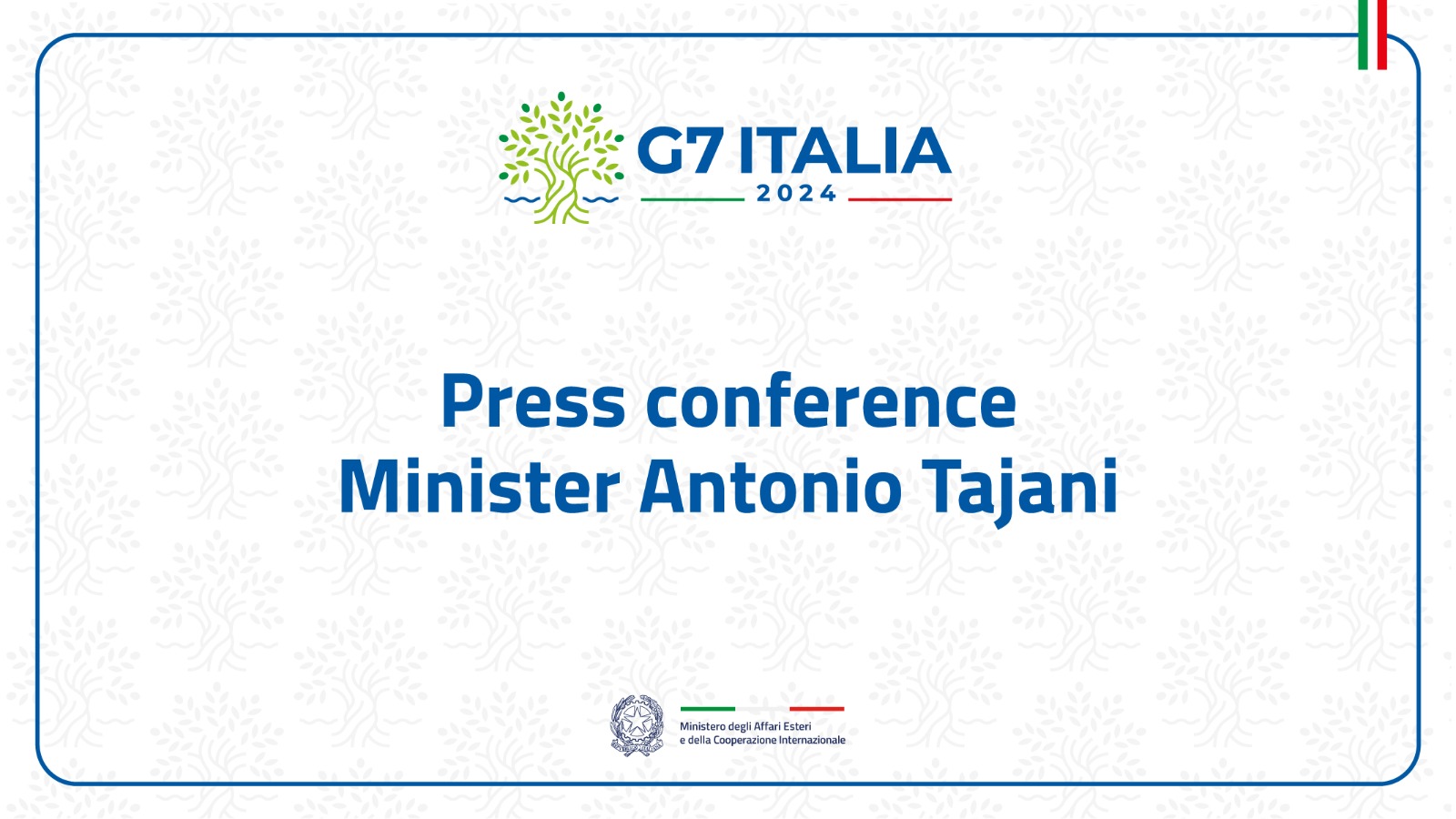 Press conference Minister Antonio Tajani