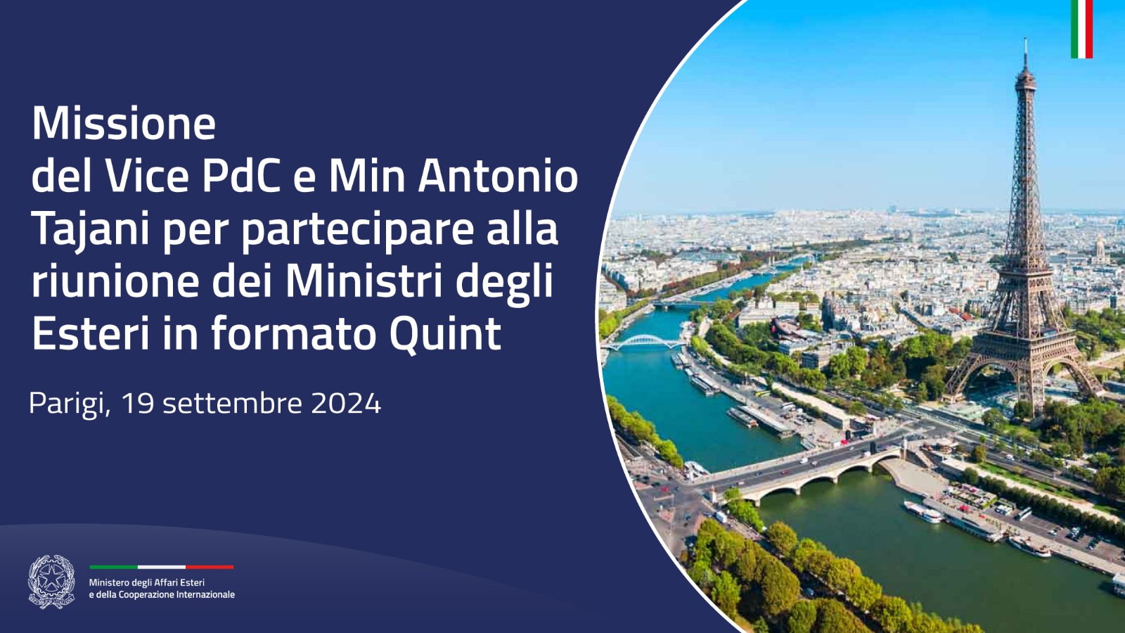Missione a Parigi del Ministro Antonio Tajani