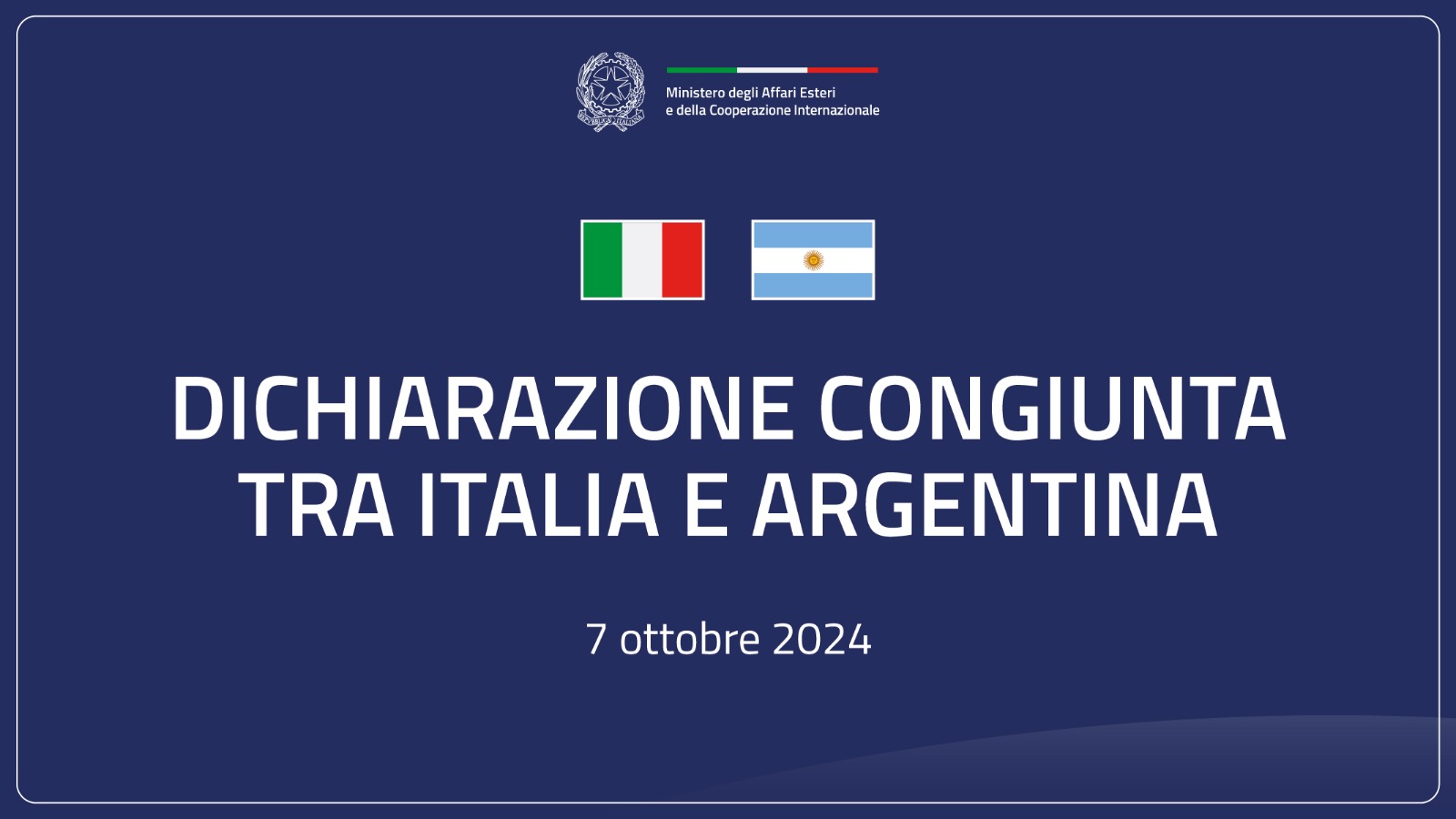 Dichiarazione congiunta Italia-Argentina