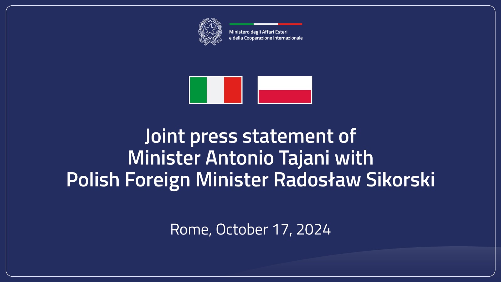 Joint Italy-Poland Press Point