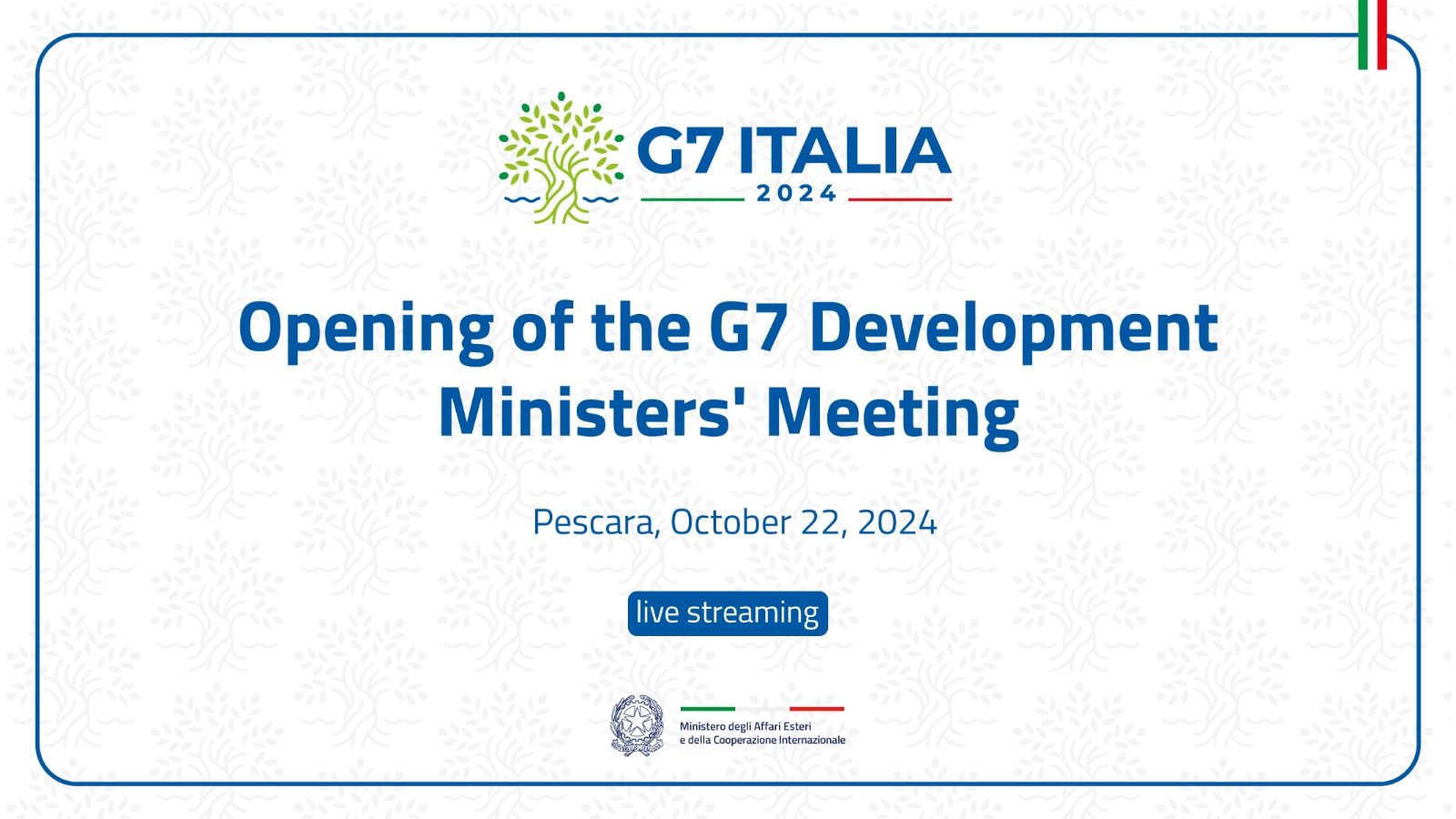Opening of the G7 Development Ministers’ Meeting