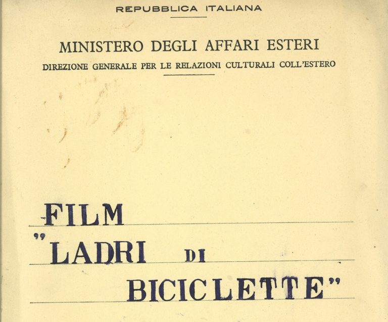 Il cinema italiano nelle carte dell’Archivio Storico Diplomatico Il cinema italiano nelle carte dell’Archivio Storico Diplomatico
