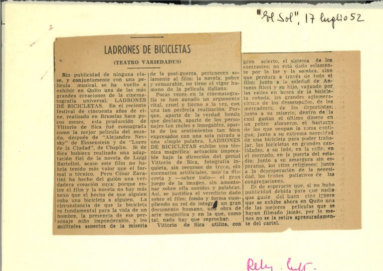 Il cinema italiano nelle carte dell’Archivio Storico Diplomatico