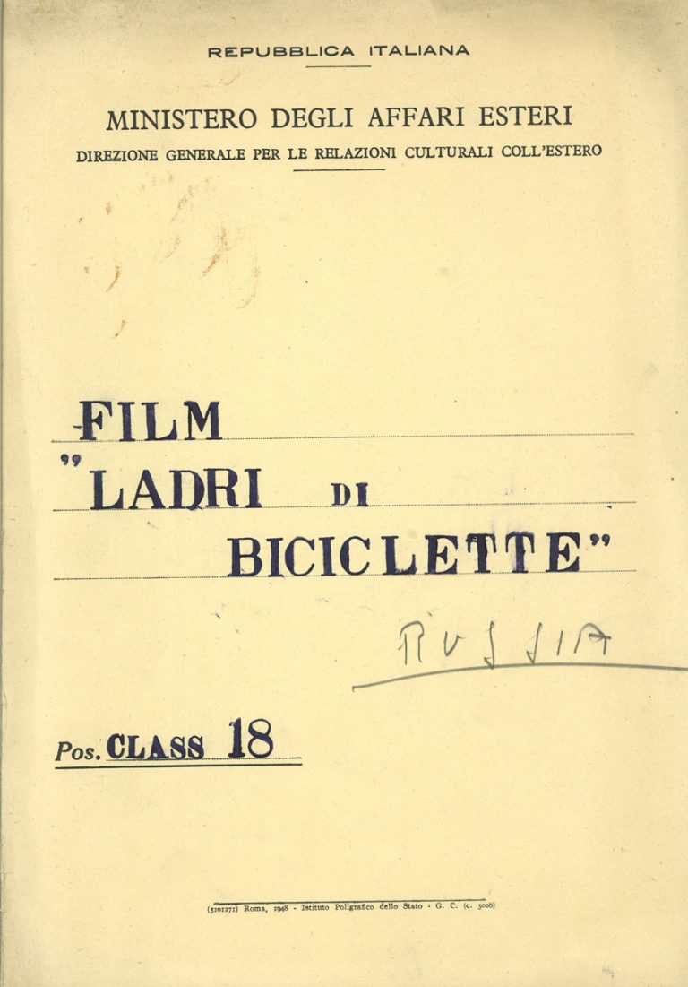 Il cinema italiano nelle carte dell’Archivio Storico Diplomatico