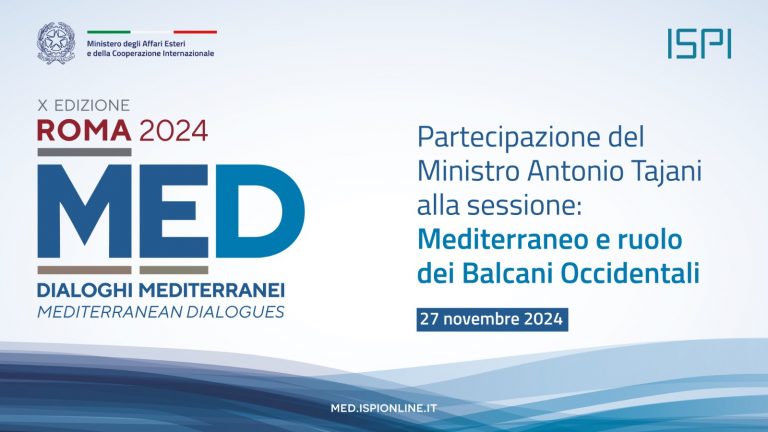 Partecipazione del Ministro Tajani alla sessione sul Mediterraneo e il ruolo dei Balcani Occidentali