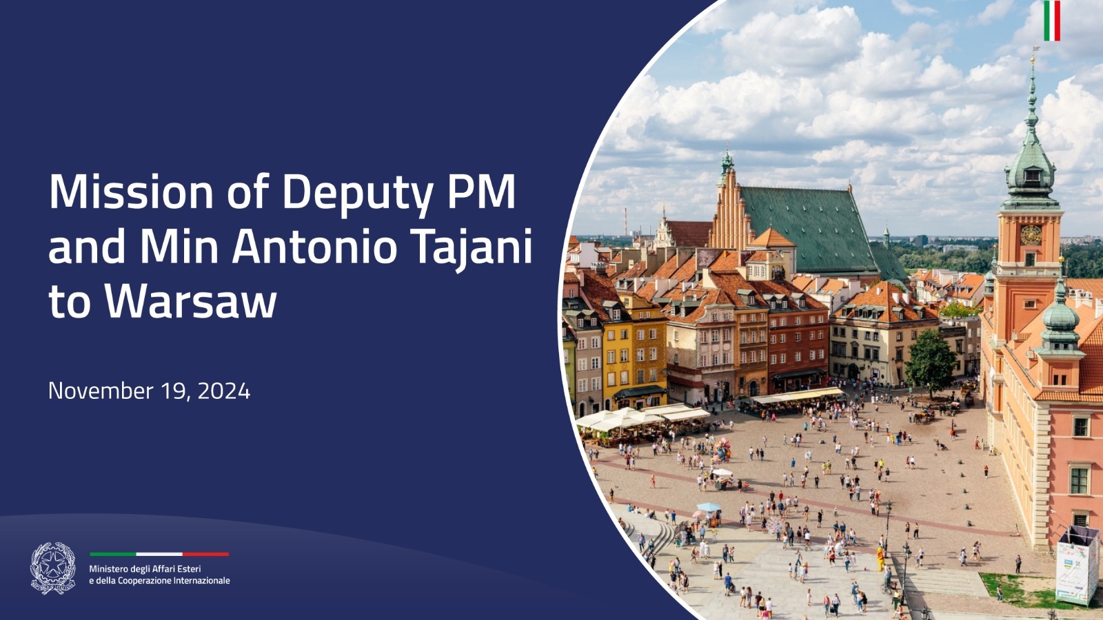 Mission of Minister Antonio Tajani to Warsaw