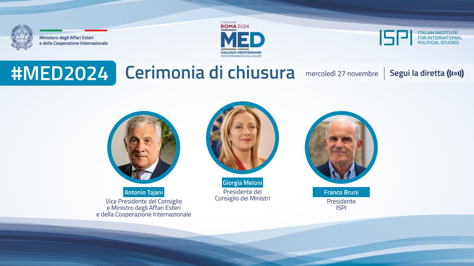 Cerimonia di chiusura della X edizione della Conferenza MED Dialoghi Mediterranei