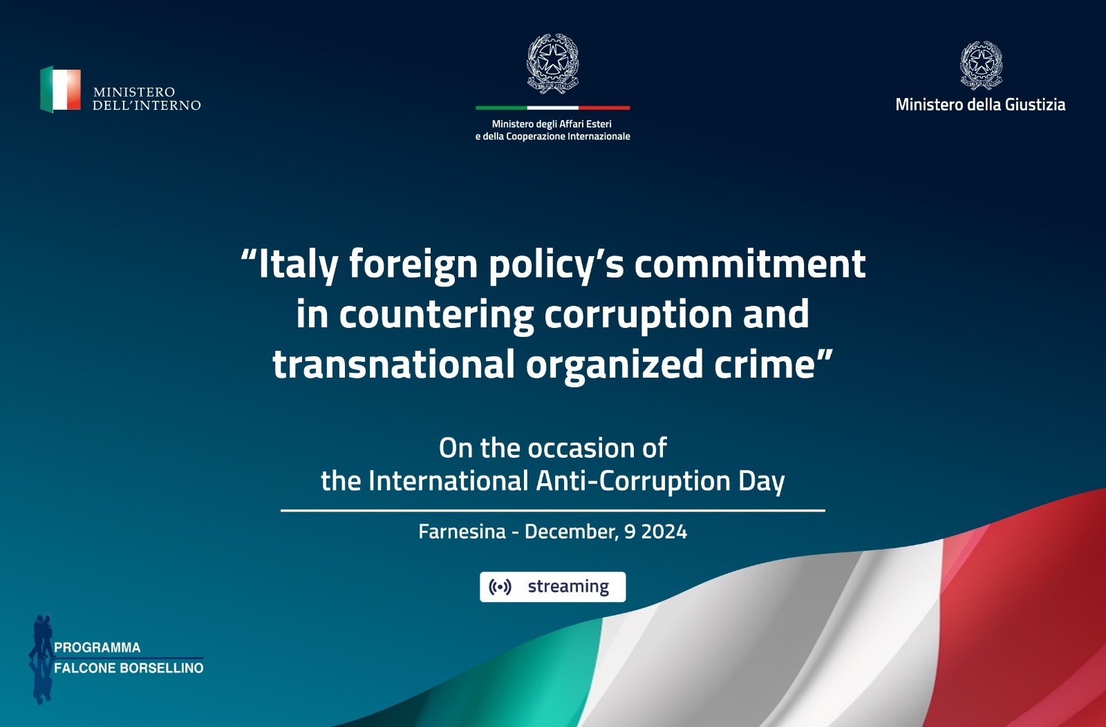 Minister Antonio Tajani opens the meeting  “Legal Diplomacy as driver of foreign policy. Combatting corruption and transnational organised crime. Italy’s commitment”