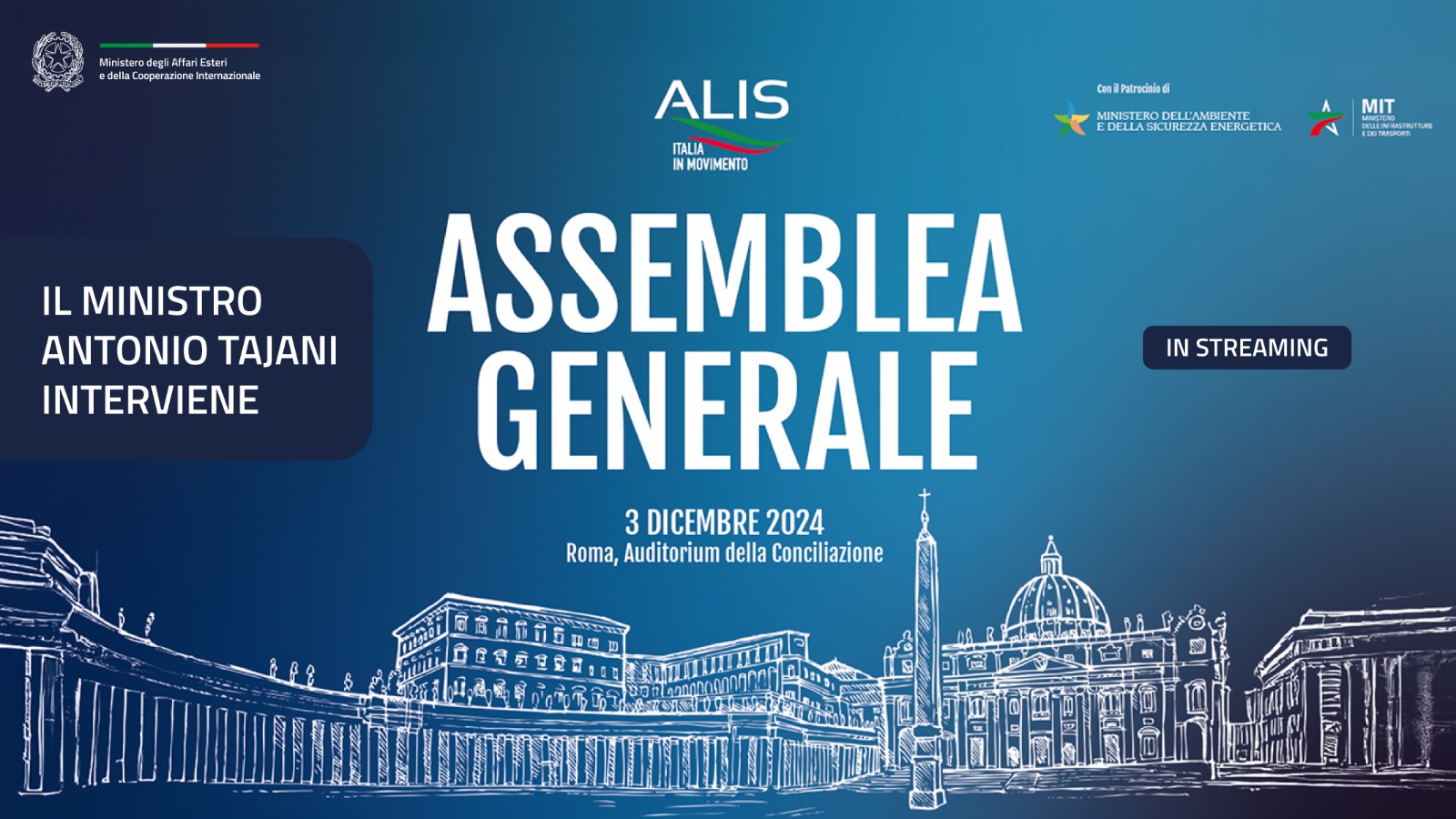 Intervento del Ministro Antonio Tajani all’assemblea dell’ALIS