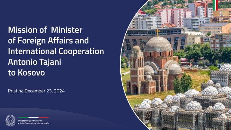 Tajani in Kosovo to greet the Italian contingent in KFOR
