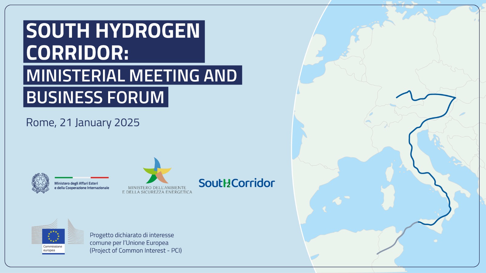 Hydrogen Corridor from Algeria and Tunisia to Germany and Austria via Italy. Ministers Tajani and Pichetto open the Ministerial Meeting and Business Forum on the Southern Hydrogen Corridor