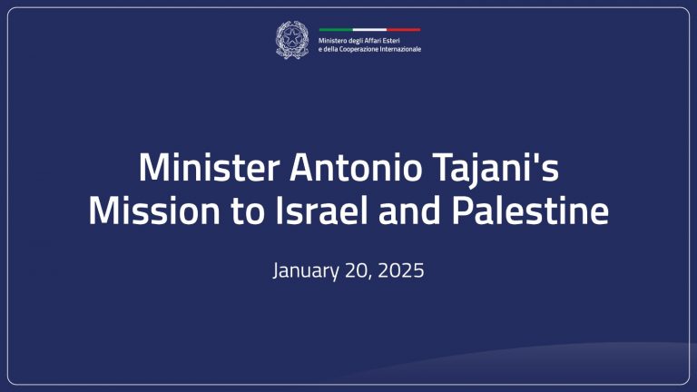 Minister Tajani’s mission to Israel and Palestine