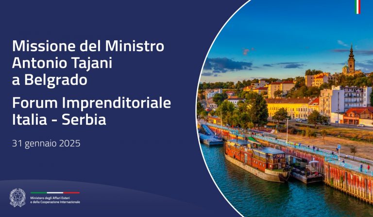 Tajani in missione a Belgrado. Interscambio in crescita, la cooperazione economica Italia-Serbia è un esempio di successo nella regione