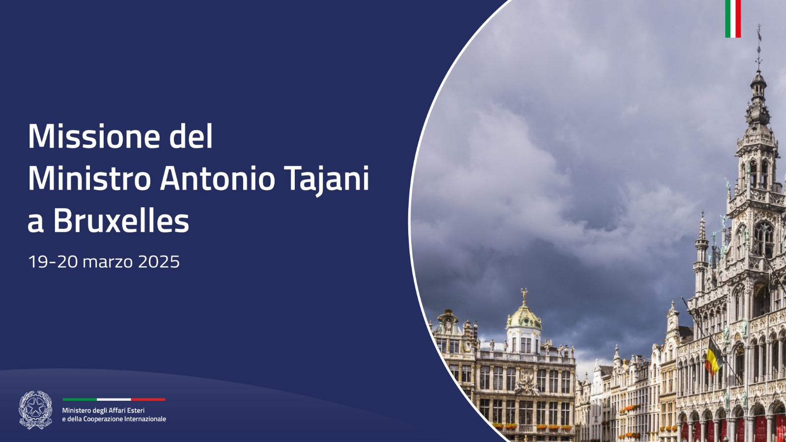 Missione del Ministro Tajani a Bruxelles