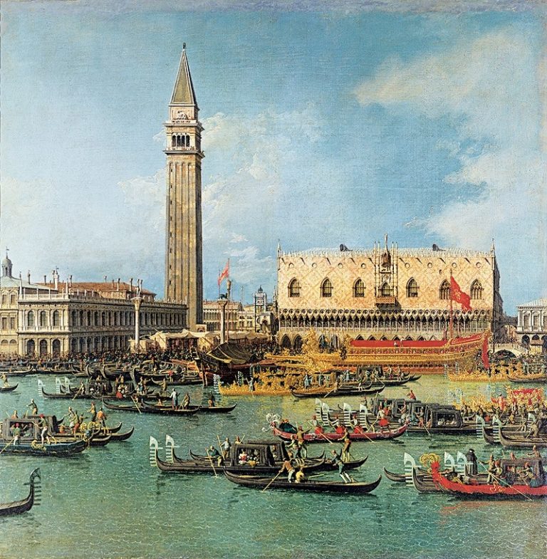 Canaletto View of the Bucintoro at the Molo on Ascension Day c.1738 – 1742 The Earl of Leicester and the Trustees of the Holkham Estate, Norfolk