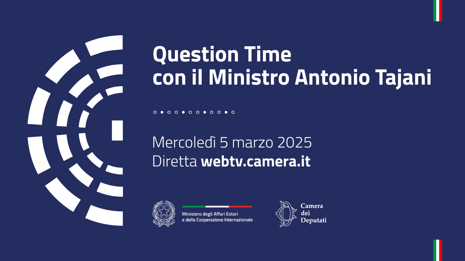 Il Ministro Antonio Tajani partecipa alla sessione di Question Time alla Camera