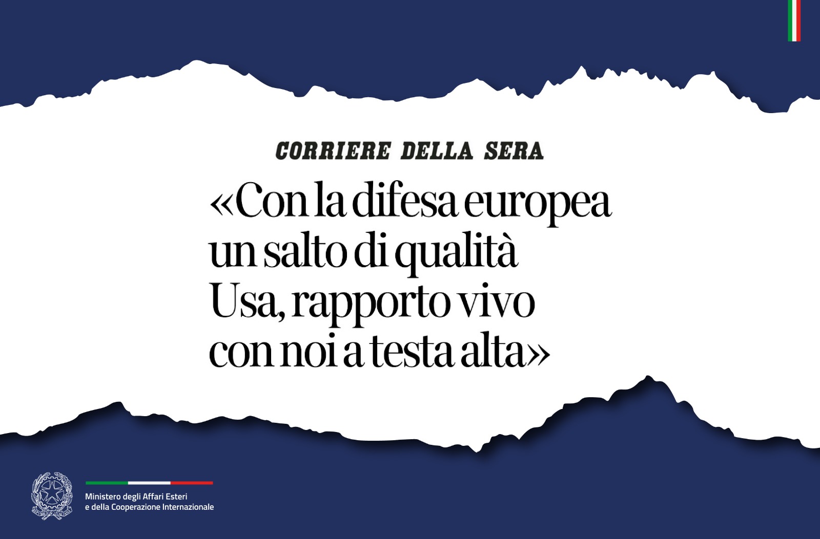 Tajani Con la difesa europea un salto di qualità. Usa, rapporto vivo con noi a testa alta Corriere della Sera