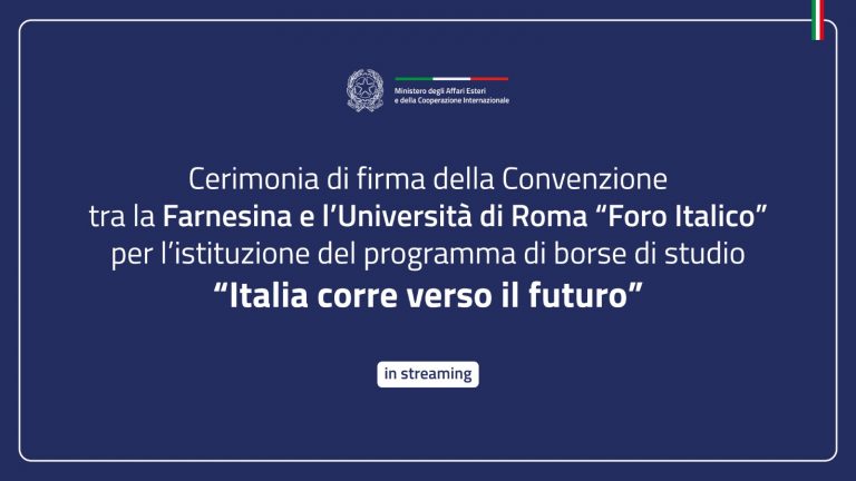 Convenzione fra MAECI e Università di Roma Foro Italico