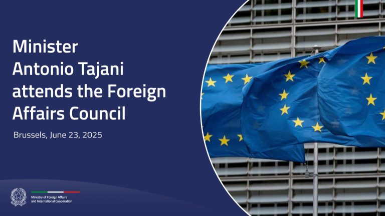Minister Tajani at today’s Foreign Affairs Council