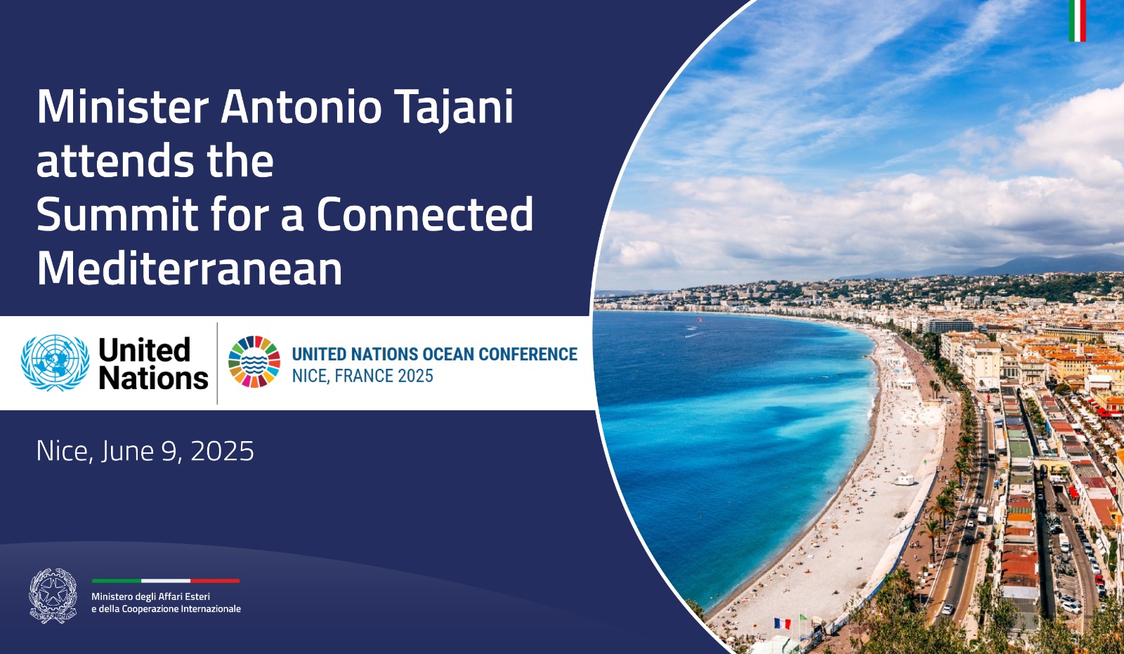 Tajani in Nice for the “Summit for a Connected Mediterranean”