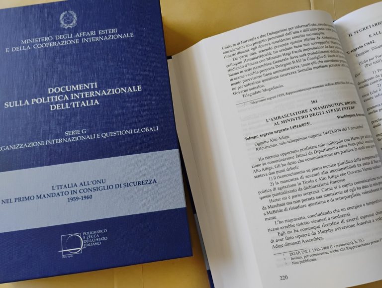 Pubblicazione del volume “L’Italia all’ONU nel primo mandato in Consiglio di Sicurezza (1°gennaio 1959 – 31 dicembre 1960)”