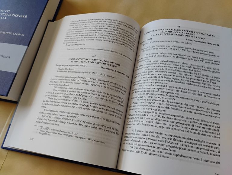 Pubblicazione del volume “L’Italia all’ONU nel primo mandato in Consiglio di Sicurezza (1°gennaio 1959 – 31 dicembre 1960)”