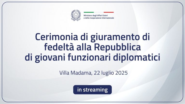Cerimonia di giuramento di fedeltà alla Repubblica di giovani funzionari diplomatici