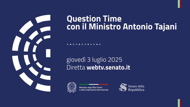 Il Ministro Antonio Tajani partecipa alla sessione di Question Time al Senato