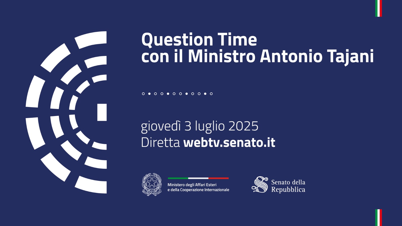 Il Ministro Antonio Tajani partecipa alla sessione di Question Time al Senato