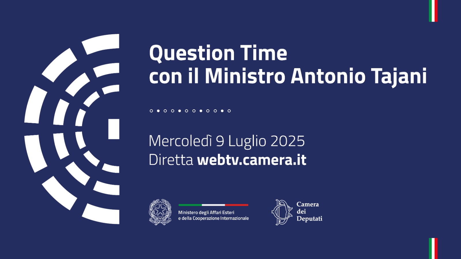 Il Ministro Antonio Tajani partecipa alla sessione di Question Time alla Camera