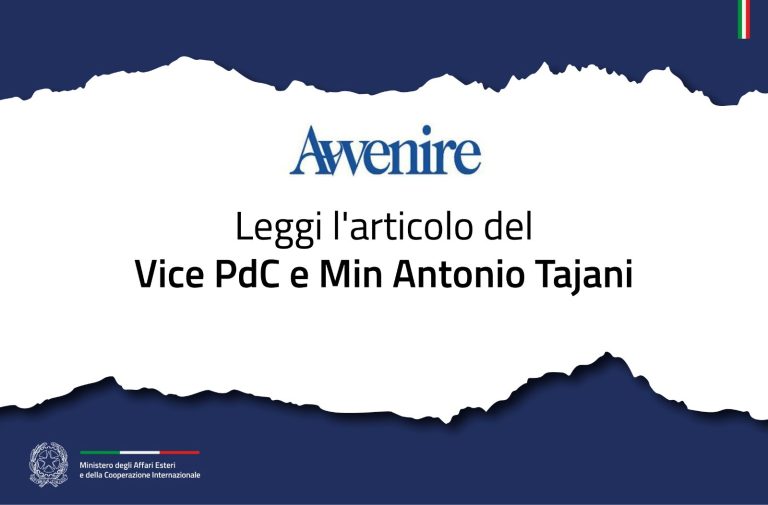 Intervista Tajani Avvenire