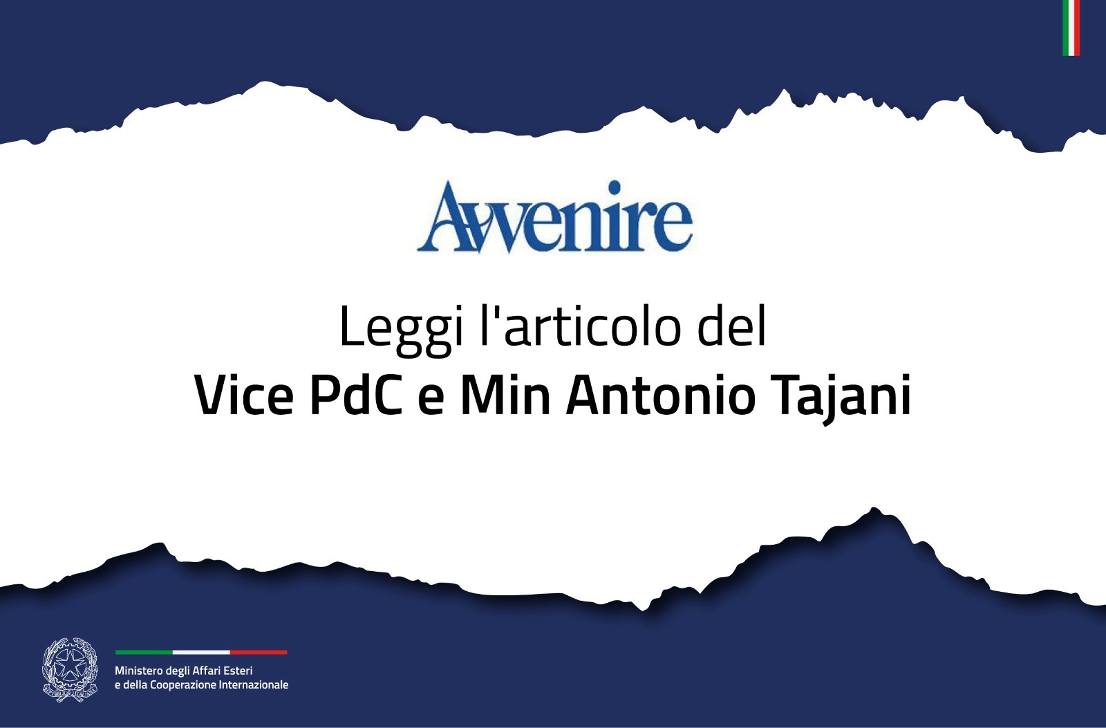Intervista Tajani Avvenire