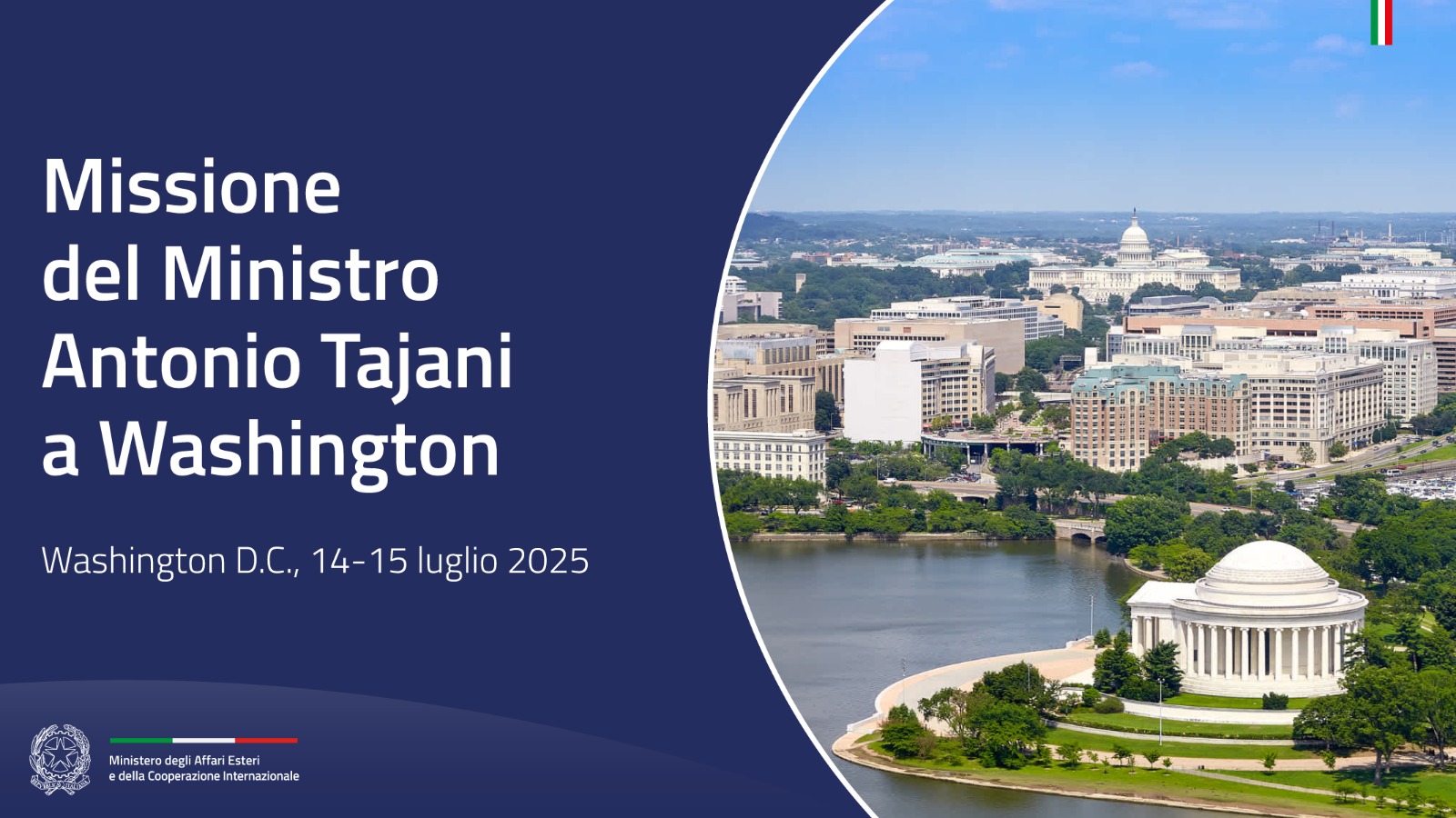Tajani a Washington, incontri con il Segretario di Stato Rubio, con il “Trade representative” Greer e al Congresso