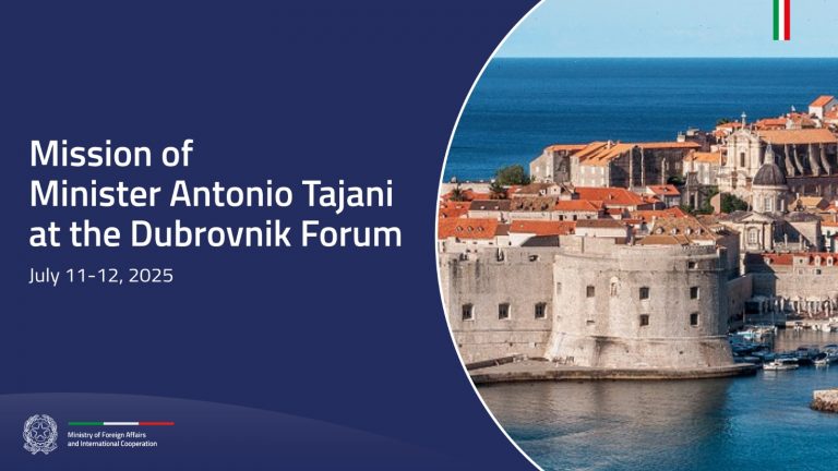 Tajani in Croatia for the Dubrovnik Forum and meetings with Prime Minister Plenković and Minister of Foreign Affairs Radman