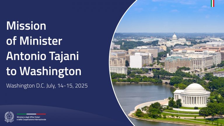 Tajani in Washington, meetings with Secretary of State Rubio, Trade Representative Greer, and Congress