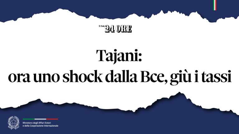 Tajani intervista il Sole 24 Ore