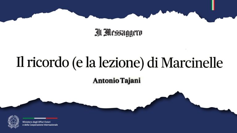 Tajani: "Il ricordo (e la lezione) di Marcinelle" (Il Messaggero)