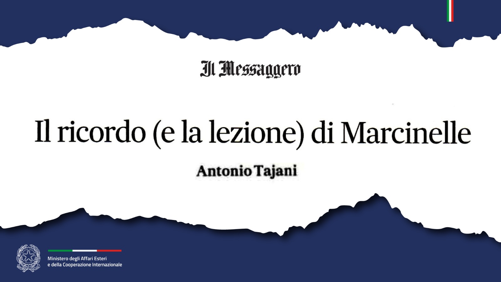 Tajani: “Il ricordo (e la lezione) di Marcinelle” (Il Messaggero)
