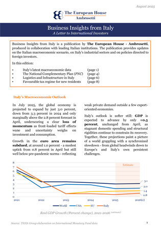 Business Insights from Italy - Agosto 2025