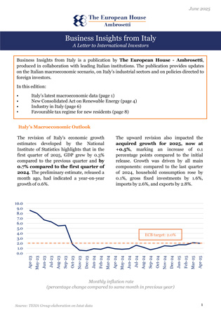 Business Insights from Italy - Giugno 2025
