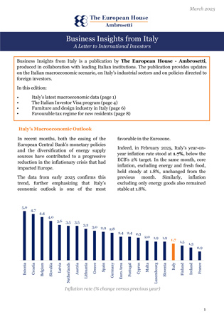 Business Insights from Italy - Marzo 2025