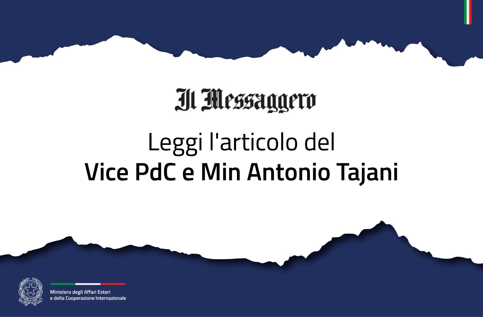 Intervista Tajani Gaza