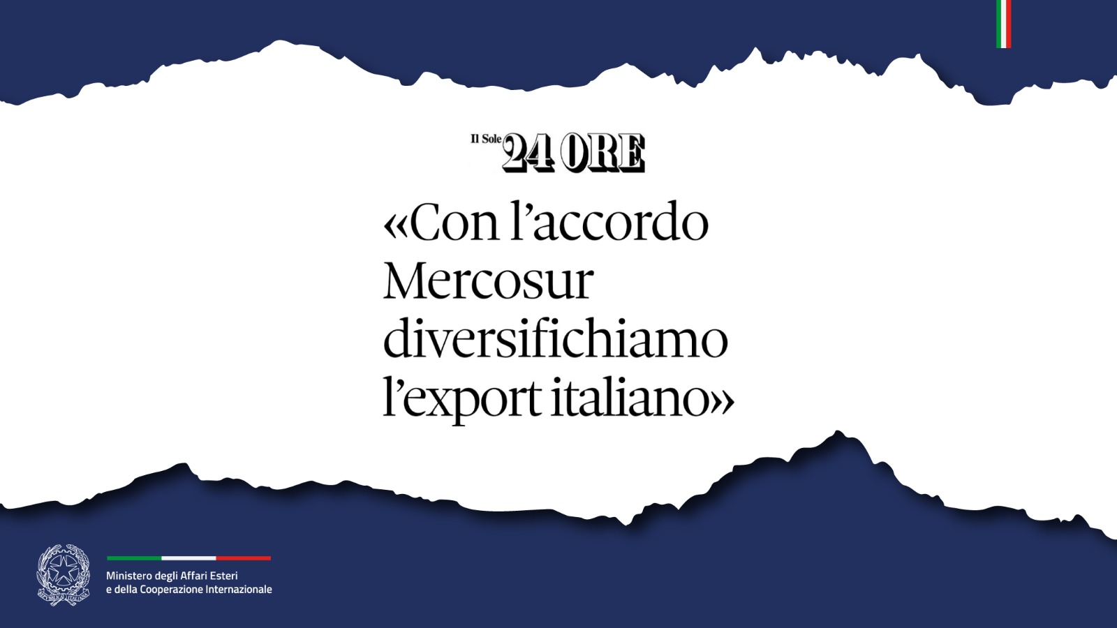 Tajani «Con l’accordo Mercosur diversifichiamo l’export italiano» (Il Sole 24 Ore)