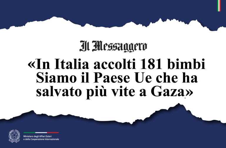 Tajani «In Italia accolti 181 bimbi» (Il Messaggero)