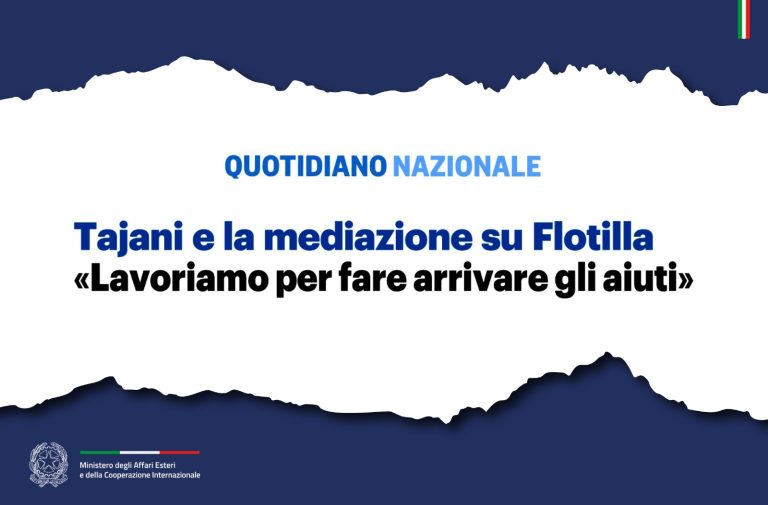 Tajani e la mediazione su Flotilla