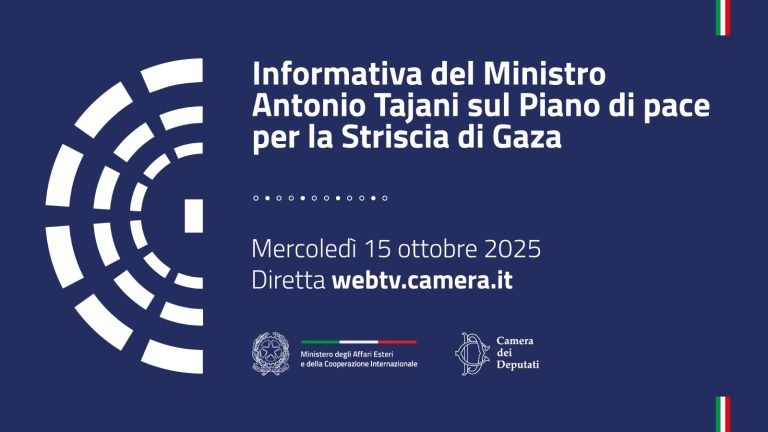 Informativa del Ministro Antonio Tajani sul Piano di pace per la Striscia di Gaza