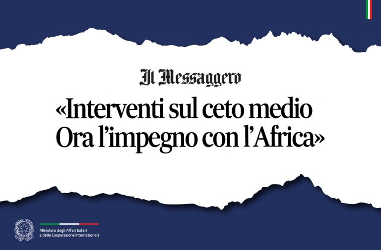 Taiani: “Interventi sul ceto medio. Ora l’impegno con l’Africa” Taiani: “Interventi sul ceto medio. Ora l’impegno con l’Africa”