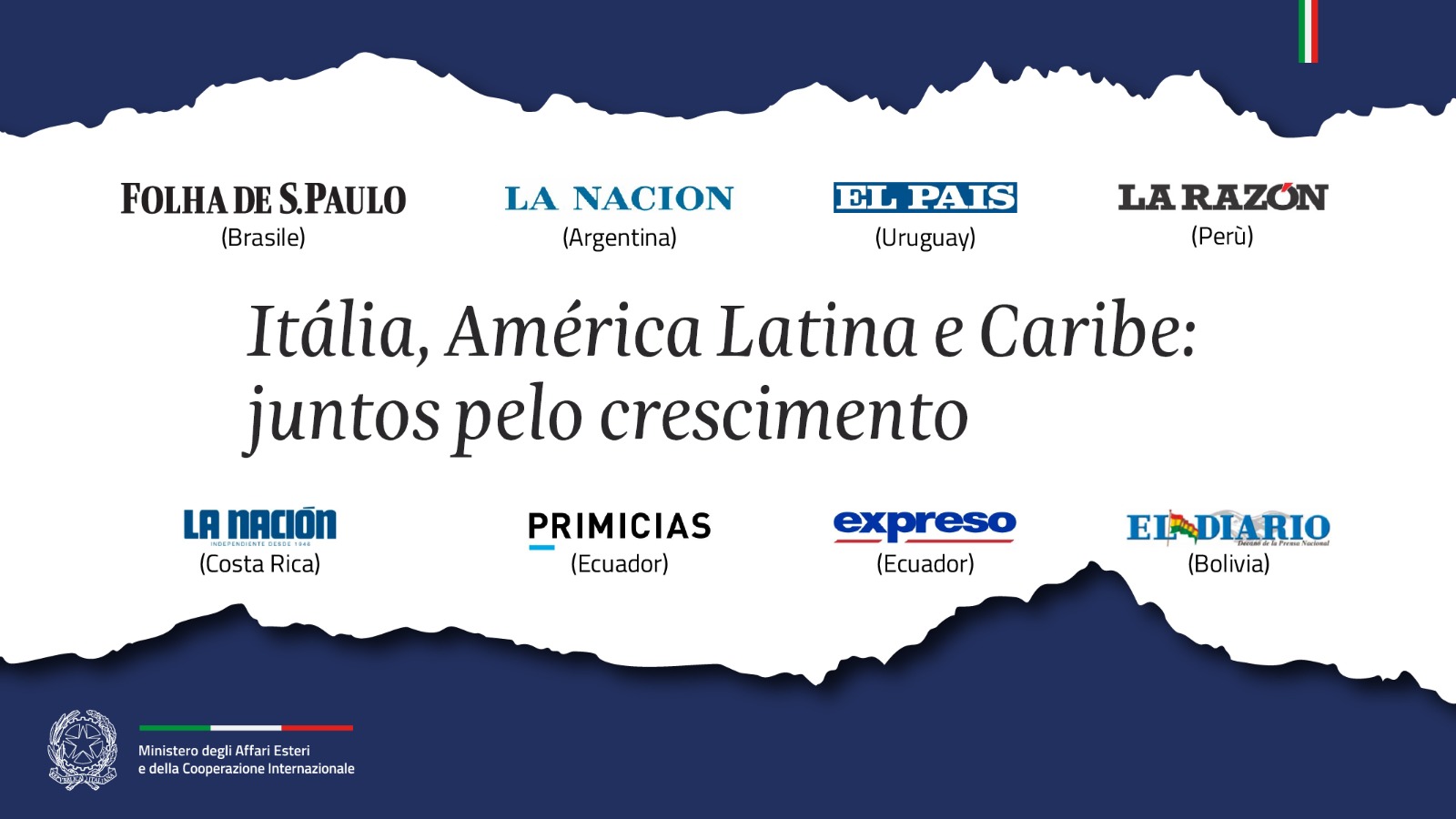 Tajani «Itália, América Latina e Caribe juntos pelo crescimento» (Folha de S. Paulo)